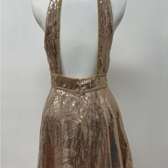 Free People Gold Sequin Mini Dress - Picture 6 of 8